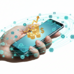 High-end smartphone showing a digital ecosystem of money, AI, and global growth representing the Ultimate Mobile Empire Blueprint 2026.