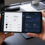 Entrepreneur managing affiliate links and a dropshipping store on one smartphone screen