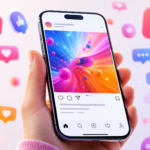 A smartphone screen showing a social media post with a bold caption and a flood of comment notifications, representing high-engagement caption writing in 2026.