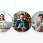 Three diverse mobile entrepreneurs successfully running their businesses from smartphones, featuring a digital creator, a shop owner, and a service provider.