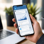 Entrepreneur using Telegram on a smartphone for affiliate marketing