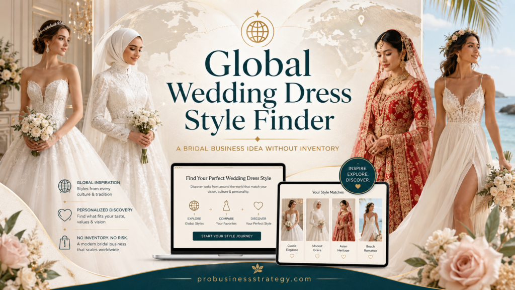 Global wedding dress style finder with brides in different wedding dress styles, cultural bridal inspiration, online style matching, and worldwide bridal fashion.