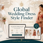 Global wedding dress style finder with brides in different wedding dress styles, cultural bridal inspiration, online style matching, and worldwide bridal fashion.