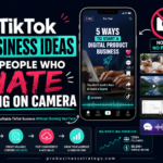 TikTok business ideas for camera-shy creators using faceless content, screen recordings, voiceovers, text videos, hands-only demos, and AI visuals.