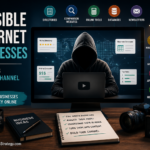 Faceless YouTube creator researching invisible internet businesses, niche directories, online tools, databases, and hidden revenue models